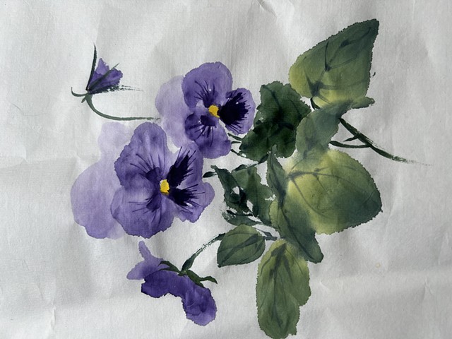 Chinese Painting Workshop: Pansies