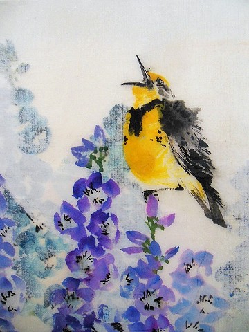 Meadowlark and Delphinium