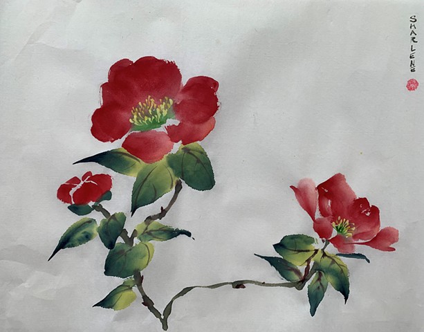 CHINESE PAINTING: CAMELLIA JAPONICA
