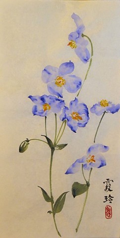 _Chinese Painting Class: Blue Poppy_