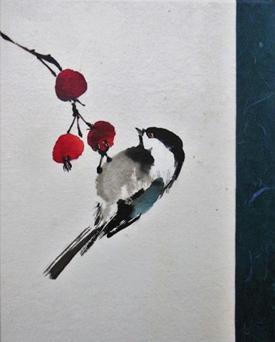 Black-capped Chickadee & Rosehips