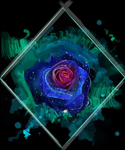Digital sketch: rose & supernova - work in progress