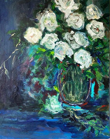 nature white roses, fragrance 