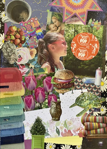 mixed-media collage on paper by Holly Campbell