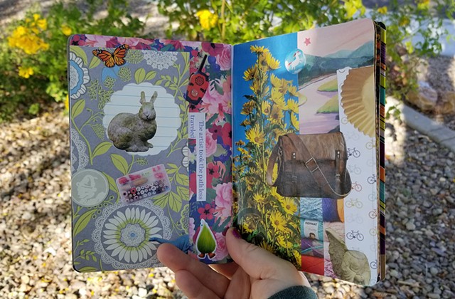 mixed-media collage sketchbook Brooklyn Art LIbrary Sketchbook Project Vol. 15 by Holly Campbell