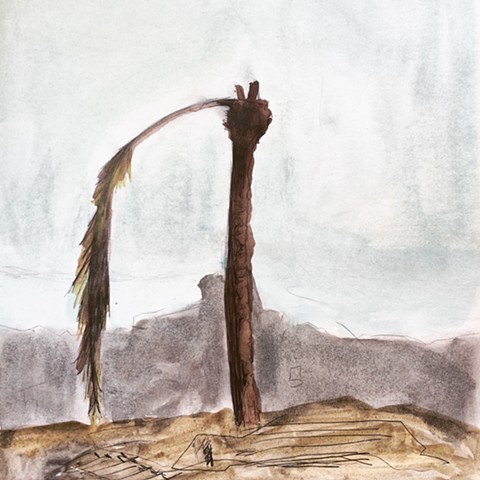 Palm. mixed media on paper