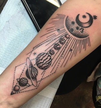 Solar system tattoo