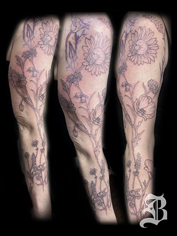 Linework flower sleeve