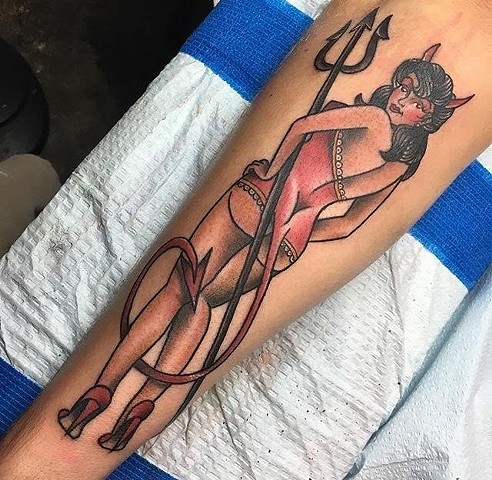 Devil pinup tattoo