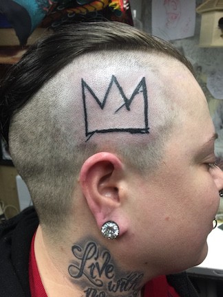 Crown head tattoo