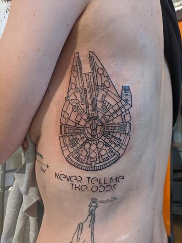 Millennium Falcon Star Wars tattoo