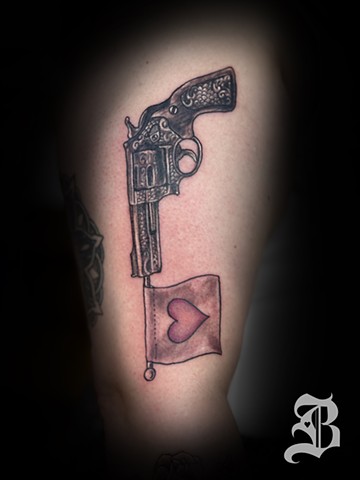 Love gun tattoo