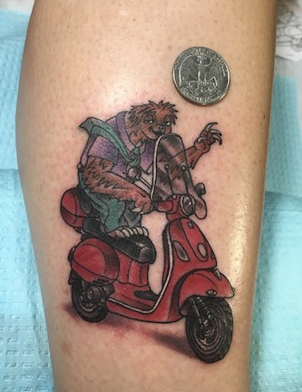 Scooter sloth tattoo