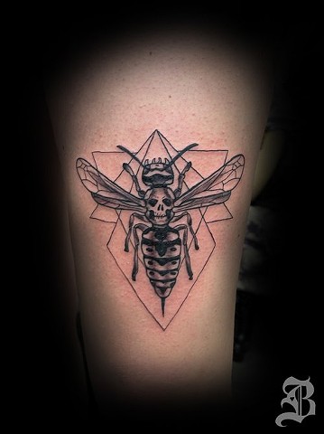 Spooky wasp tattoo