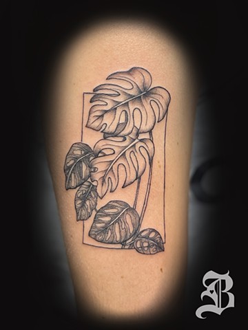 Monstera leaves tattoo