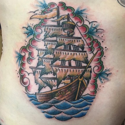 Pirate ship tattoo