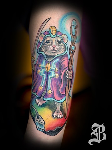 Mouse wizard tattoo