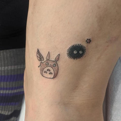 Totoro and dust sprite tattoo