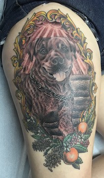 Dog portrait tattoo