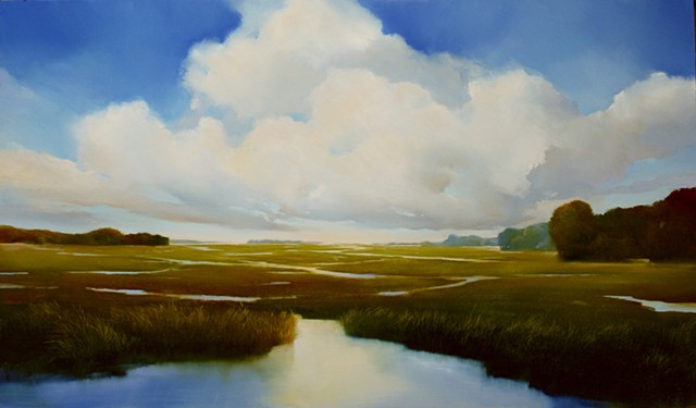landscape oil painting on aluminum at hospital by Janine Robertson