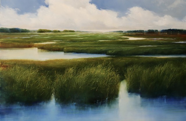 Marsh Grass with Reflections