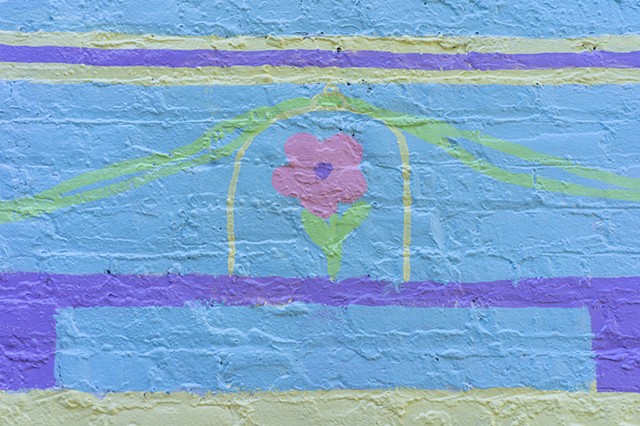 detail of flower in a sealed vase