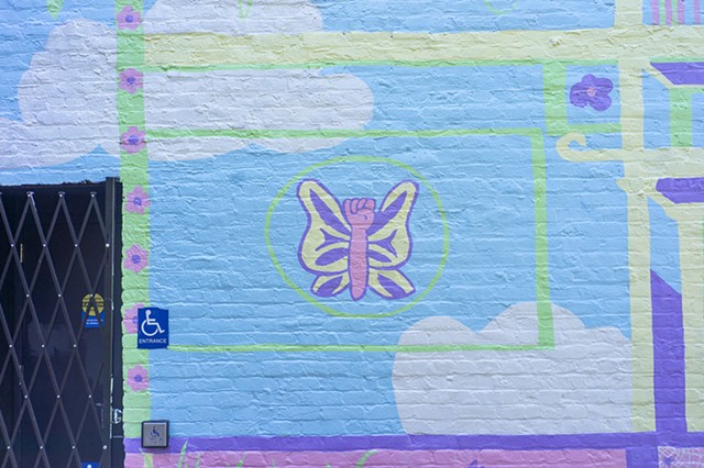 detail of butterfly with a fist