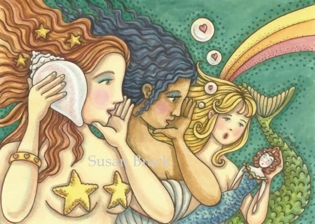 Mermaids Women Siren Girl Doll Secret Wisdom Fantasy Susan Brack Art Illustration License