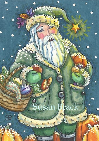 St. Nick Santa Claus Belsnickle Christmas Susan Brack Original Art Illustration ACEO EBSQ