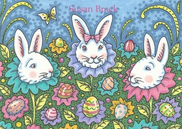 Easter Eggs Bunny Rabbit Spring Hare Susan Brack Art License Holiday 