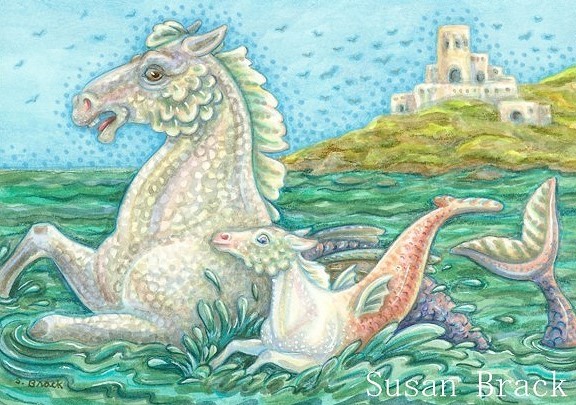 Merhorse Fantasy Sea Horse Colt Baby Seahorse Susan Brack Artist Illusration License