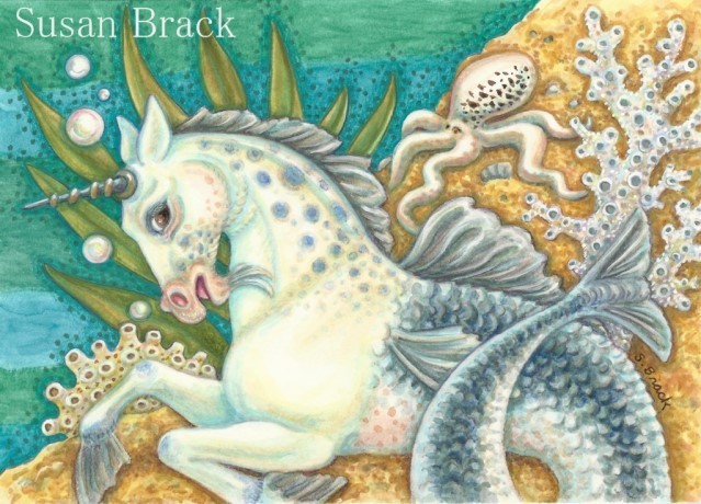 Merhorse Fantasy Sea Horse Octopus Seahorse Susan Brack Art Illustration License
