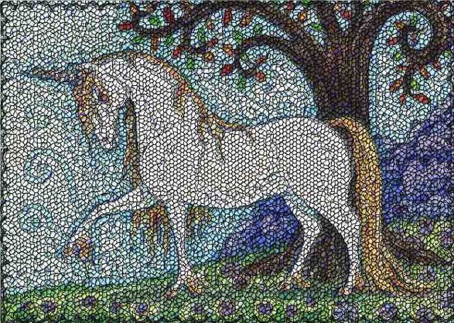 Unicorn Stallion Medieval Horse Fantasy Susan Brack Art Needlework Rug License