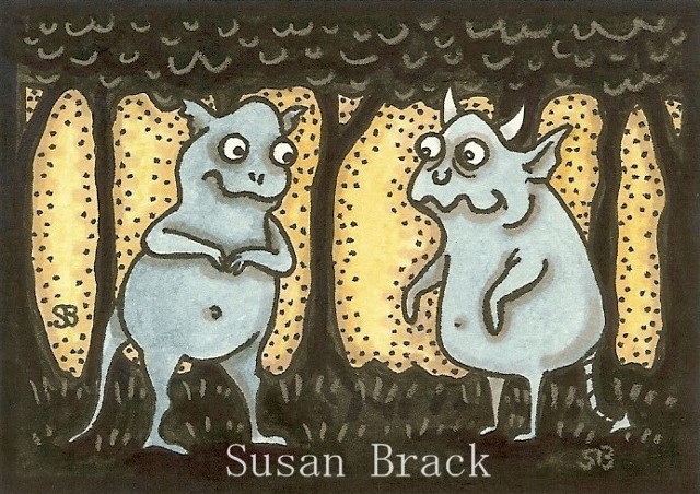 Monsters Creature Fantasy Humor Wild Things Susan Brack Art Illustration EBSQ ACEO