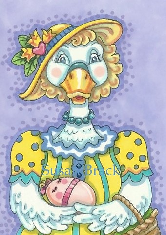 Duck Egg Easter Holiday Susan Brack Original Art Illustration License