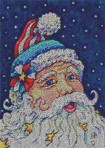 Americana Santa Claus St. Nick Christmas Holiday Rug Needlework Susan Brack Art License