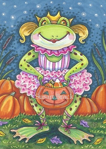 Frog Halloween Costume Jack O Lantern Trick Or Treat Susan Brack Art Holiday License
