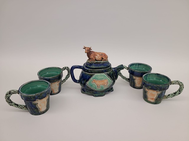 Cow Teapot Set