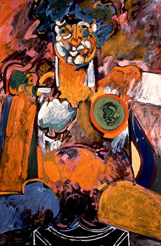 The Snake Charmer. 1959. 32in. x 48in. Oil on board.