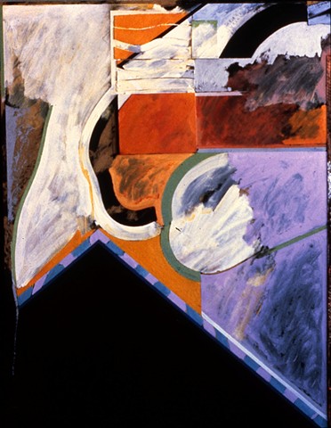 Knock, Knock 1986. 48in. x 62in. Oil on board.