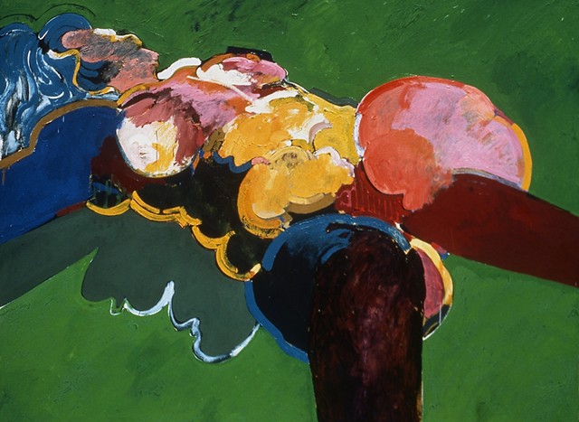 Reclining Figure. 1969. 62in. x 48in. Oil on board.