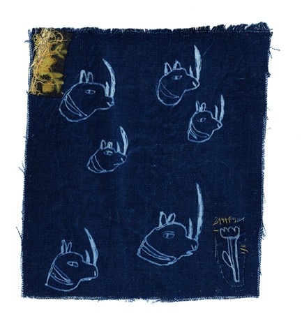 Six Rhinocerous with Gold