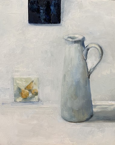 White Vase With Three Pears