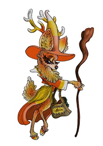 Candy Corn Deer Wizard, No Background