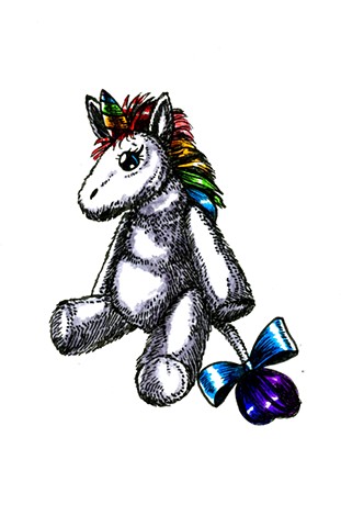 A unicorn plushy.