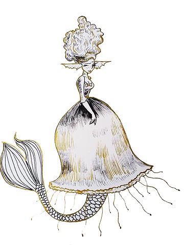 Baroque Mermaid with Jellyfish Skirt