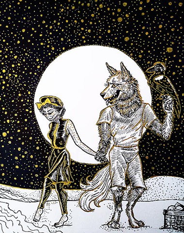 Moonlight Swim (1910s Witch and Werewolf Boyfriend)