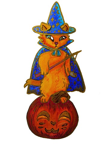 Pumpkin Spice Wizard Kitten