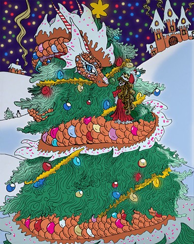 December Gingerbread Dragon and Christmas Princess