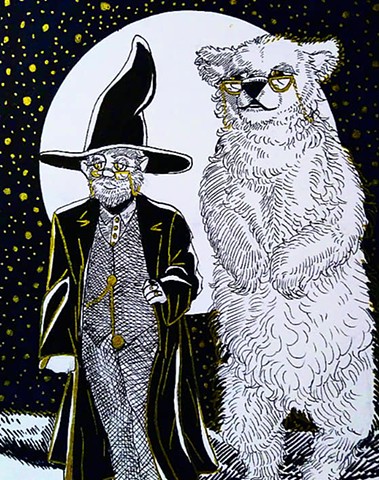 Alfie Solomons Wizard and Bear Companion